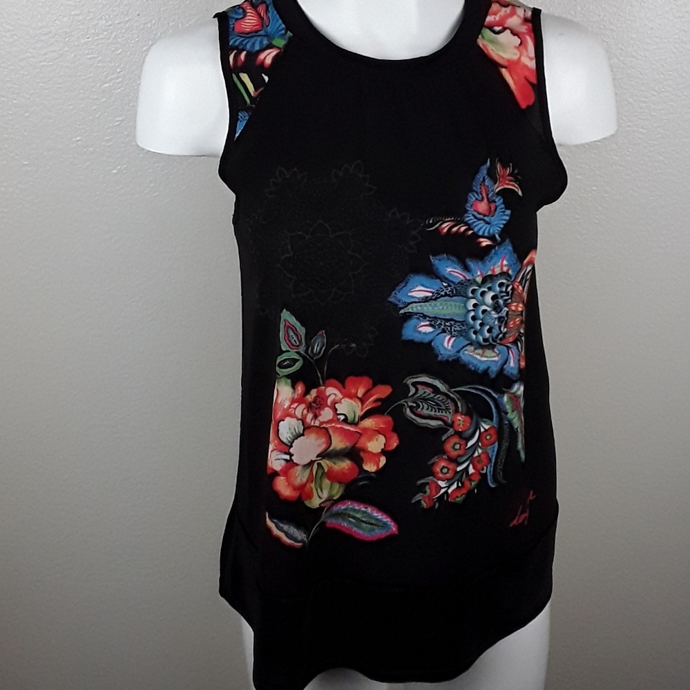 Desigual Sleeveless Top with Floral Design